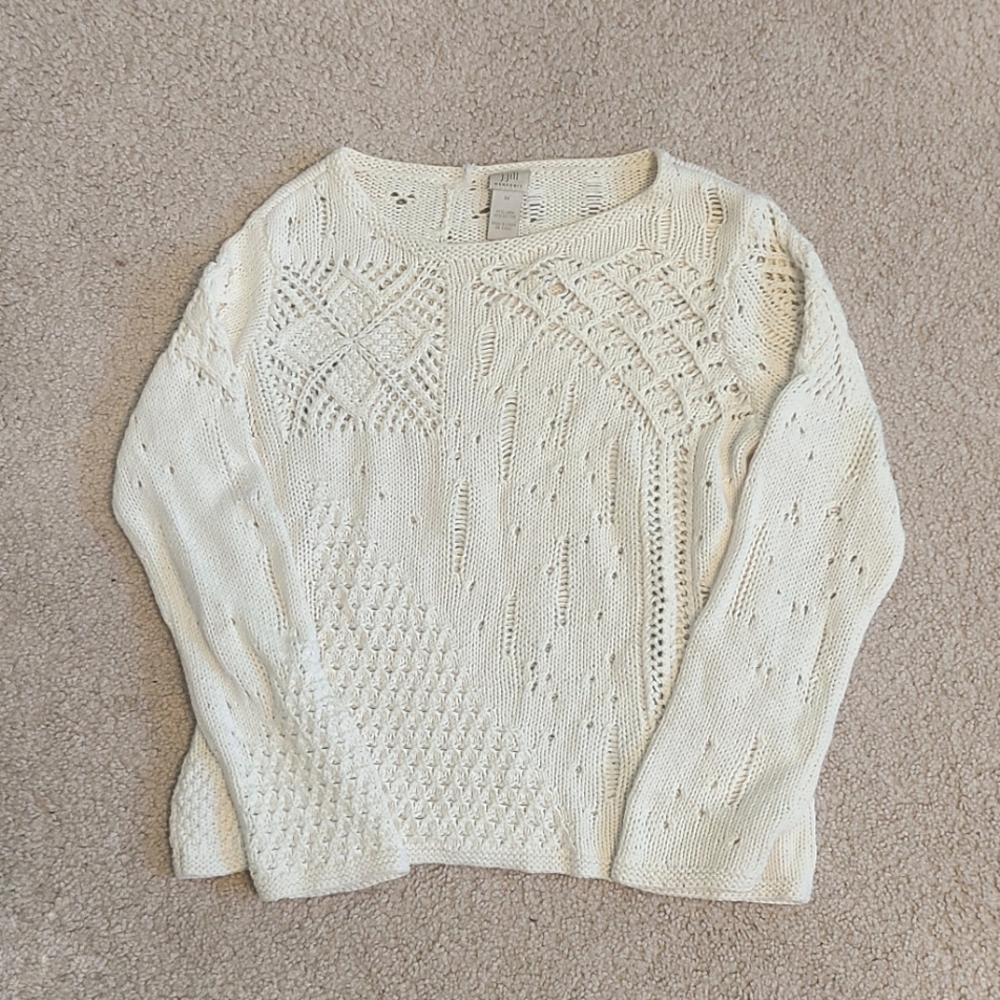 J. Jill Cream Handknit Sweater